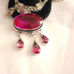 Beautiful 43ct flawless  lab topaz pendant for cocktail or wedding attire 💓💕😻